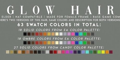 GLOW long angled bob 2 versions at Candy Sims 4