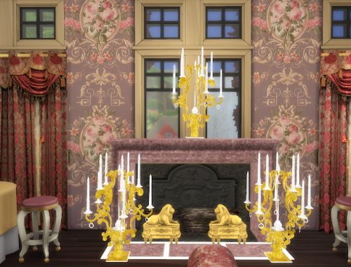 Golden Glowing Candelabra, Table & Throne at Anna Quinn Stories