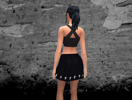 Goth Pleated Skirt