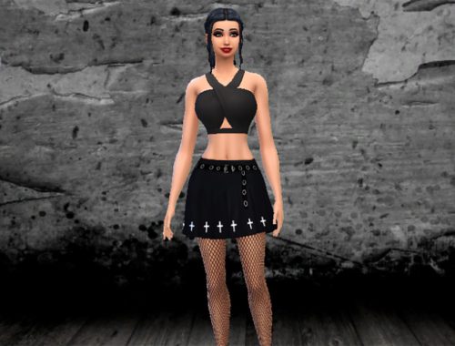 Goth Pleated Skirt
