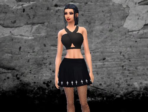Goth Pleated Skirt