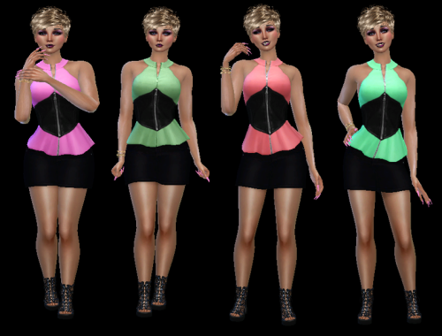 Halterneck top with belt