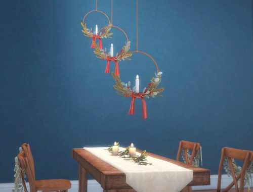 Hanging Candle Wreaths by pocci at Garden Breeze Sims 4