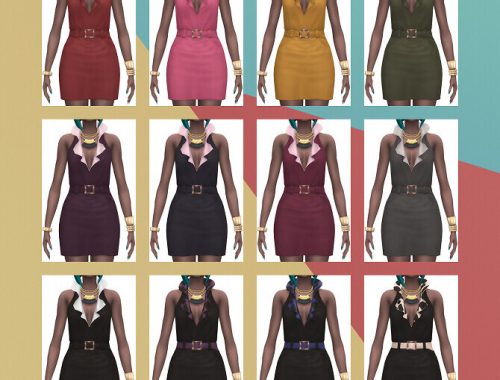 Hidden Springs Ruffled Collar Dress