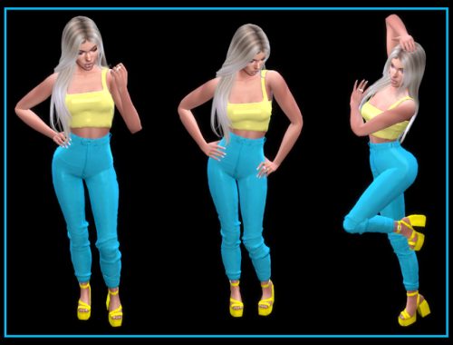 High waisted glossy trousers