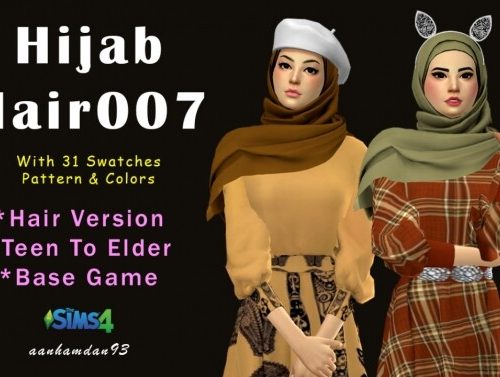 Hijab Model 078 & Hair 007 & Lenna Long dress at Aan Hamdan Simmer93