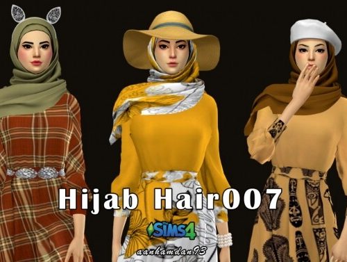 Hijab Model 078 & Hair 007 & Lenna Long dress at Aan Hamdan Simmer93