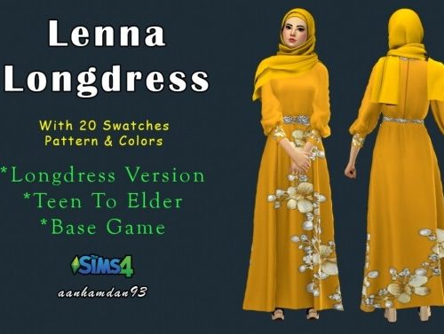 Hijab Model 078 & Hair 007 & Lenna Long dress at Aan Hamdan Simmer93