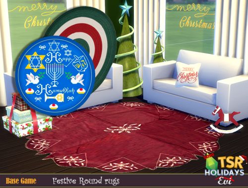 Holiday Wonderland _ festive round rugs