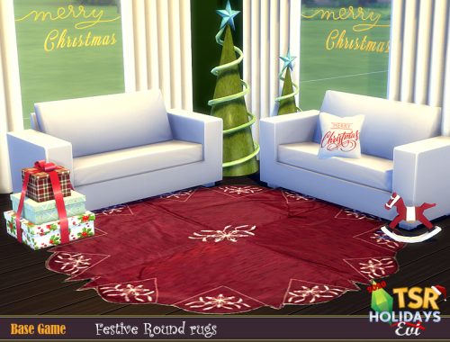 Holiday Wonderland _ festive round rugs