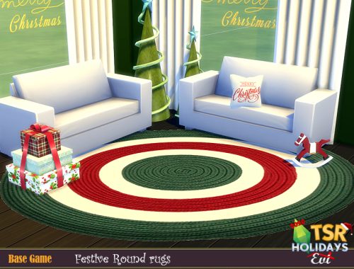 Holiday Wonderland _ festive round rugs