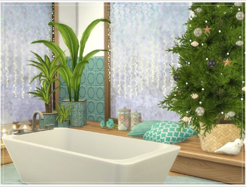 Holiday Wonderland Arctic Blue Bathroom.