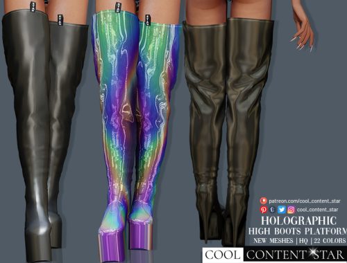 Holographic High Boots Platform (patreon)