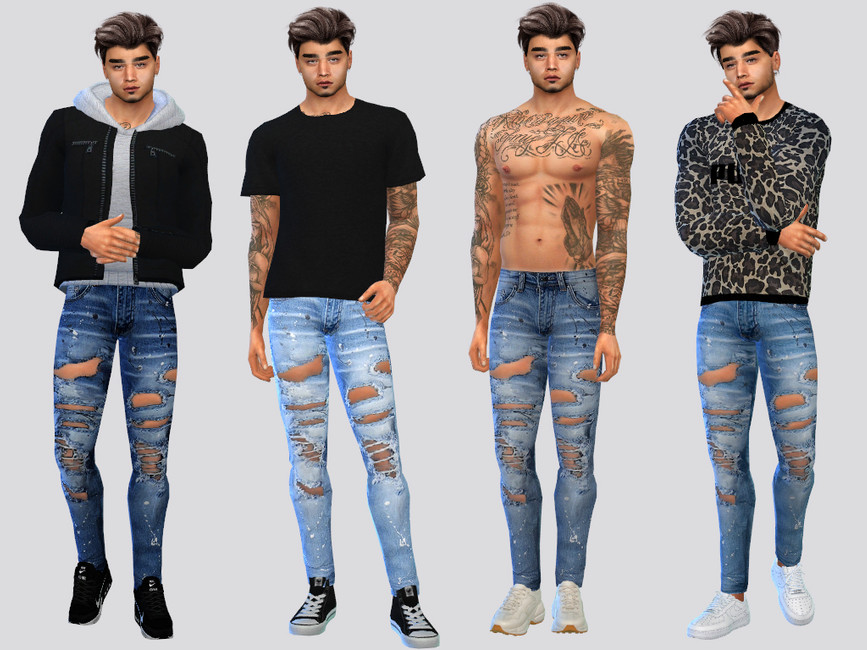 Hungson Tattered Jeans - The Sims 4 Catalog