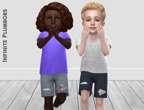 IP Toddler Ripped Jean Shorts