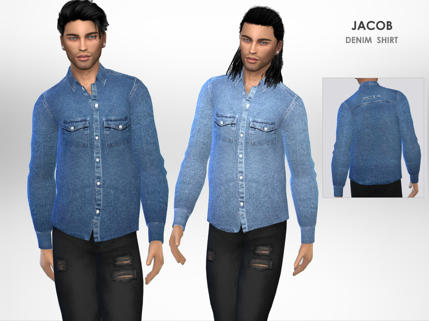 Jacob Denim Shirt - The Sims 4 Catalog