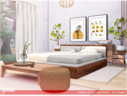 Japandi Styled - Bedroom /TSR CC only/