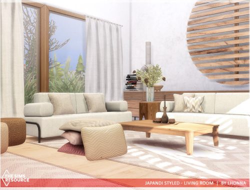 Japandi Styled - Living Room /TSR CC only/