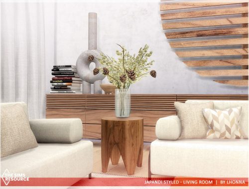 Japandi Styled - Living Room /TSR CC only/