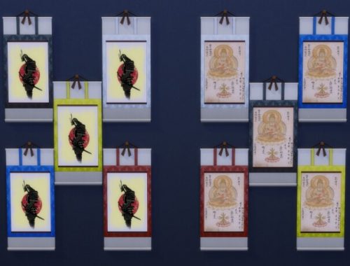 Japanese Inspired Scroll Art by Wykkyd