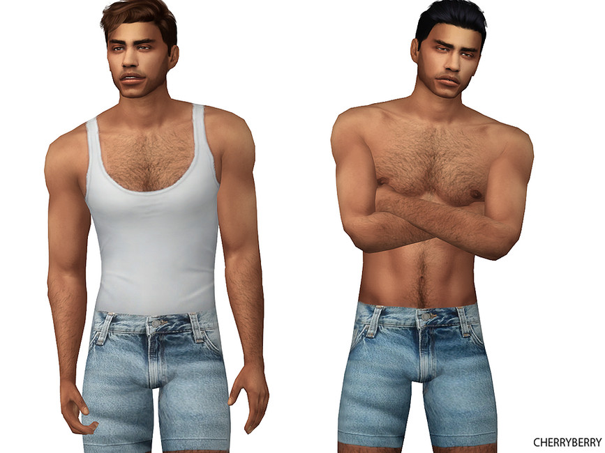 Julius Mens Denim Shorts - The Sims 4 Catalog