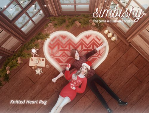 Knitted Heart Rug (Christmas)