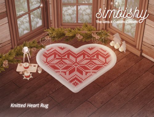 Knitted Heart Rug (Christmas)
