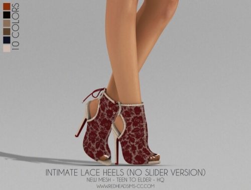 LACE HEELS (SLIDER AND NO SLIDER VERSIONS) at REDHEADSIMS