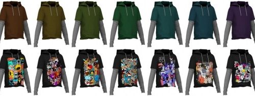 Layerd hoodie, Short jeans & High neck tanktop at LazyEyelids