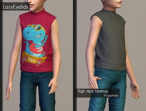 Layerd hoodie, Short jeans & High neck tanktop at LazyEyelids