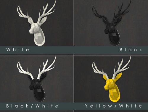 LED backlit Wall Art Origami Deer Head - (wall lamp)
