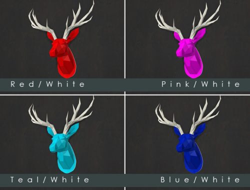 LED backlit Wall Art Origami Deer Head - (wall lamp)