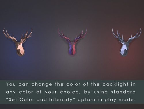 LED backlit Wall Art Origami Deer Head - (wall lamp)