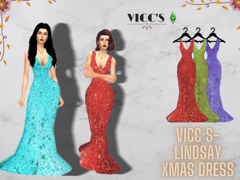 Lindsay Xmas Dress The Sims 4 Catalog