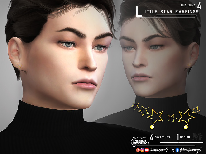 Little Star Earrings - The Sims 4 Catalog