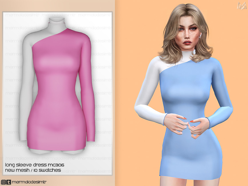 Long Sleeve Dress MC306 - The Sims 4 Catalog