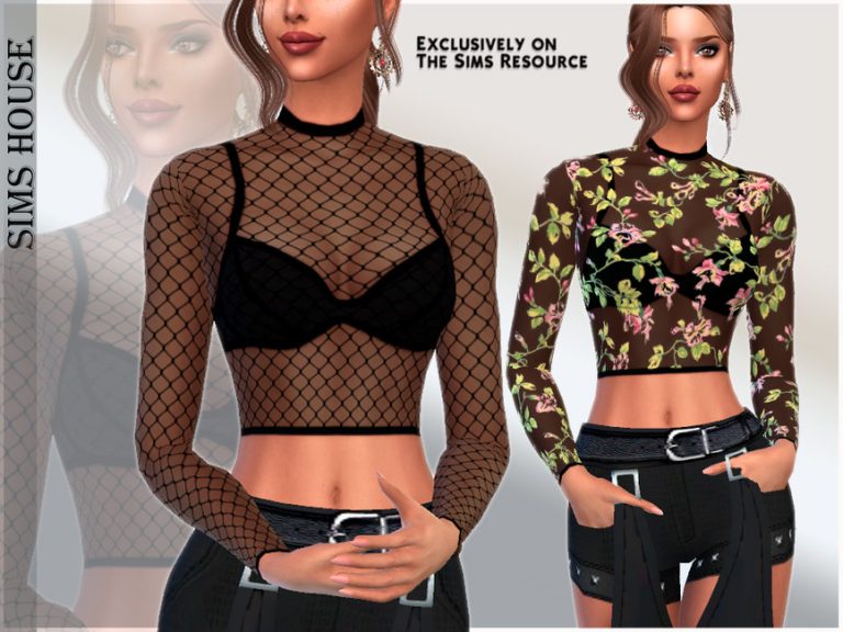 Long Sleeve Sheer Top - The Sims 4 Catalog