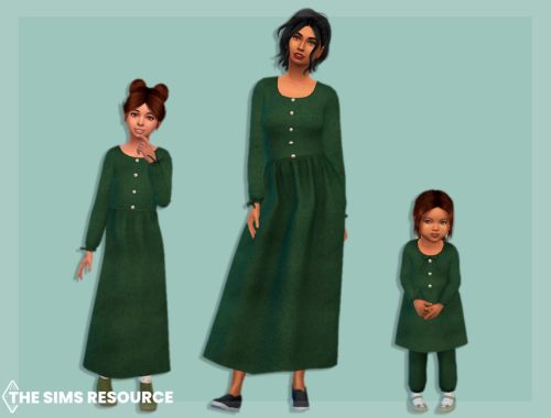 Long warm dress with ribbons Toddler