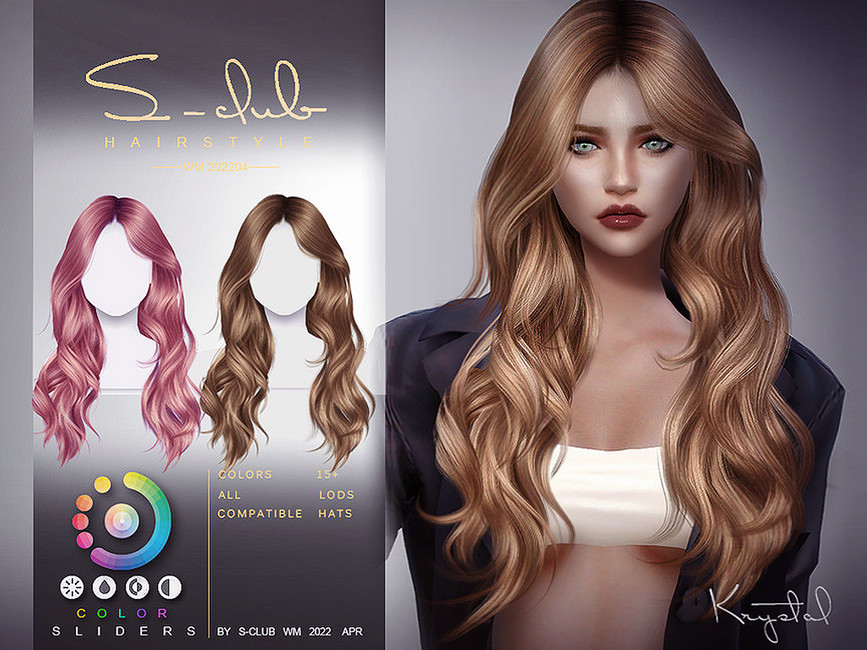 Long Wavy Female Hairstylekrystal The Sims 4 Catalog