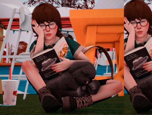 Lovely Kid Reading Book PosePack