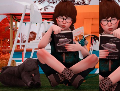 Lovely Kid Reading Book PosePack