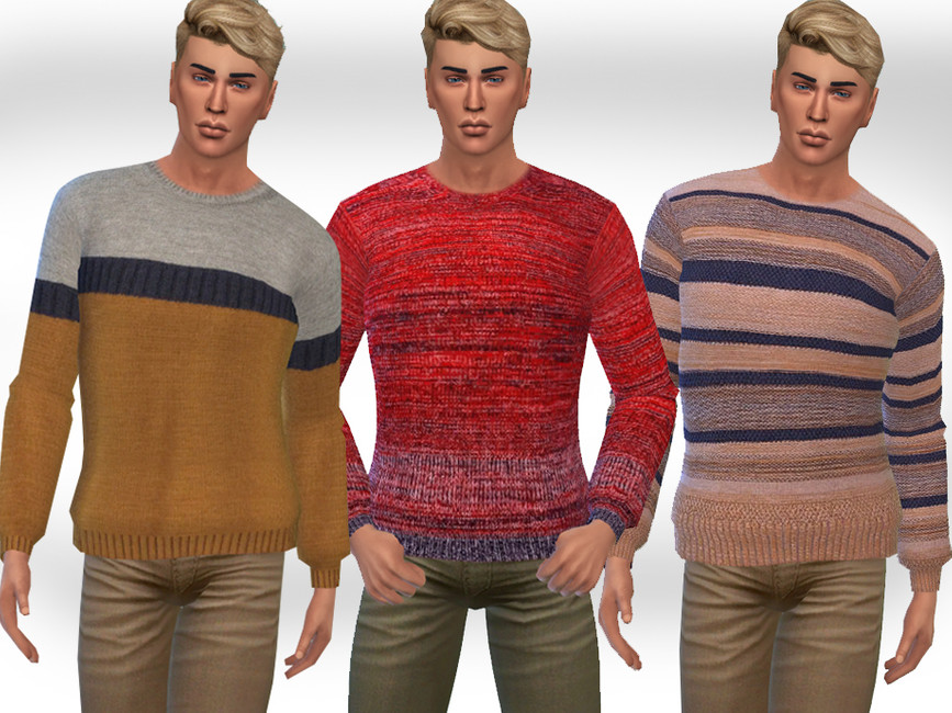 Male Sims Round Neck Pullovers - The Sims 4 Catalog
