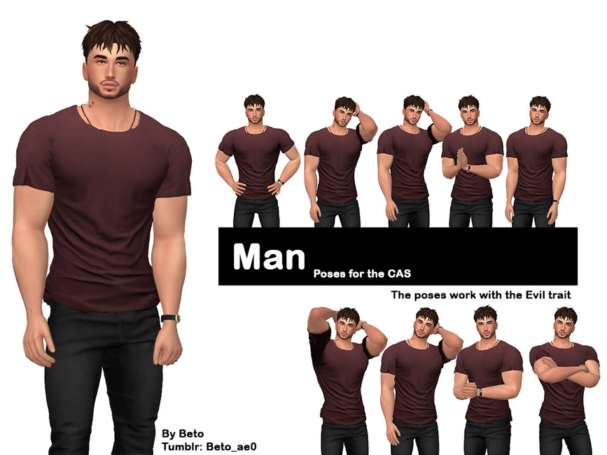 Man Poses For The Cas Trait Evil The Sims 4 Catalog