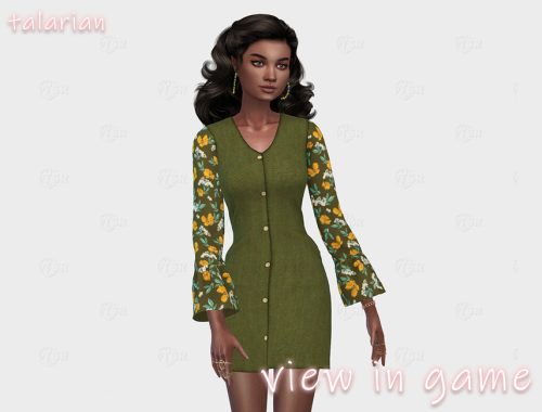 Melody dress with printed sleeves
