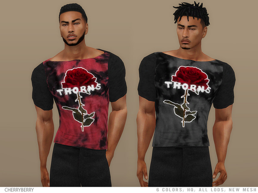 Men's Rose T-shirt - The Sims 4 Catalog