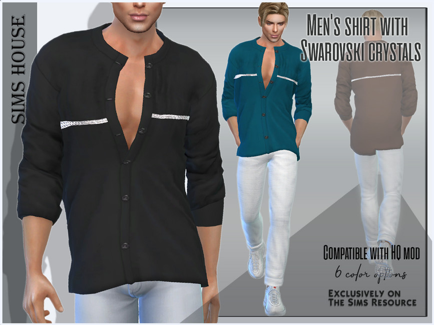 Men's shirt with Swarovski crystals - The Sims 4 Catalog