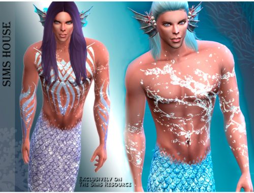 Mermaid Male Tail with stripes