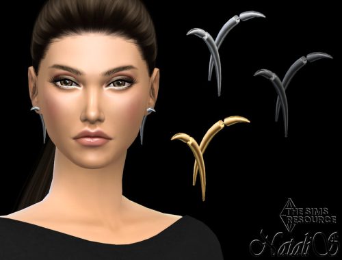 Metal quill large earrings