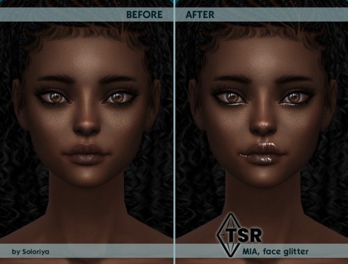Mia, face glitter