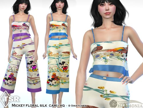 Mickey Floral Silk Cami
